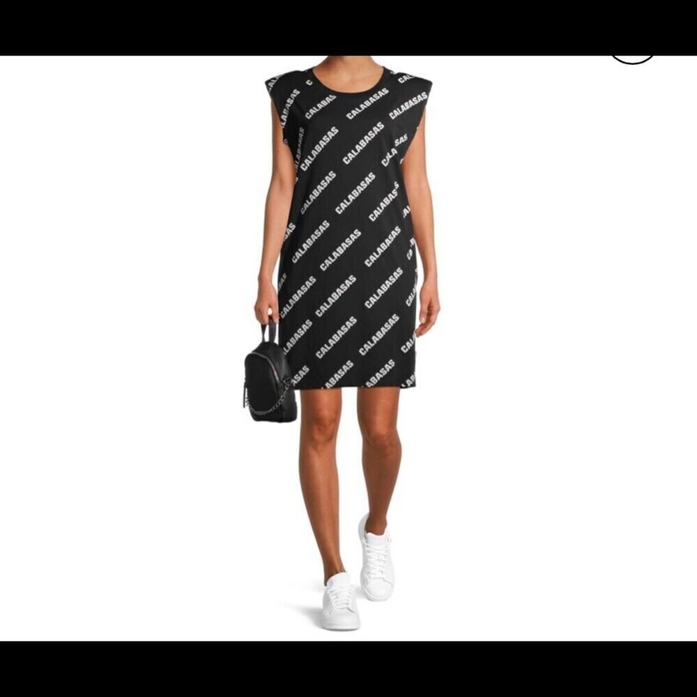 Kendall + Kylie Dress T-shirt Juniors' Shoulder Pads Dress NEW WITH TAGS jersey